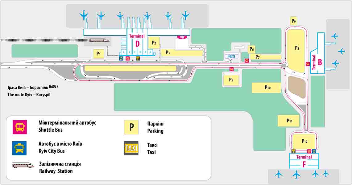 Карта аэропорта Борисполь